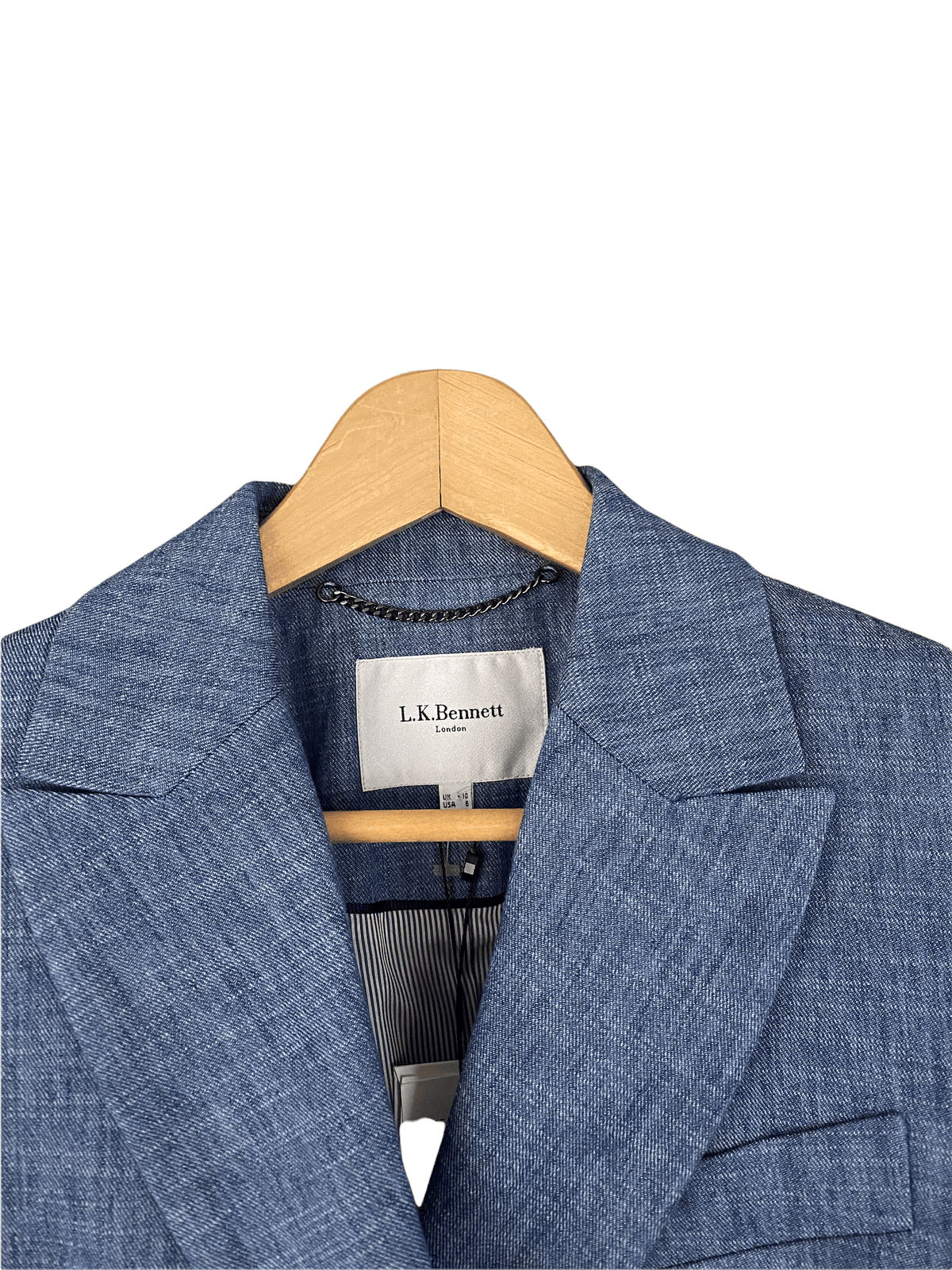 L.K. Bennett Blue Denim Linen JK Enya Jacket UK10 BNWT - Ava & Iva