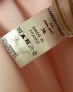 Chloe Designer Crepe Long Sleeve Flounce Midi Dress Pale Pink UK Size 10 - Ava & Iva