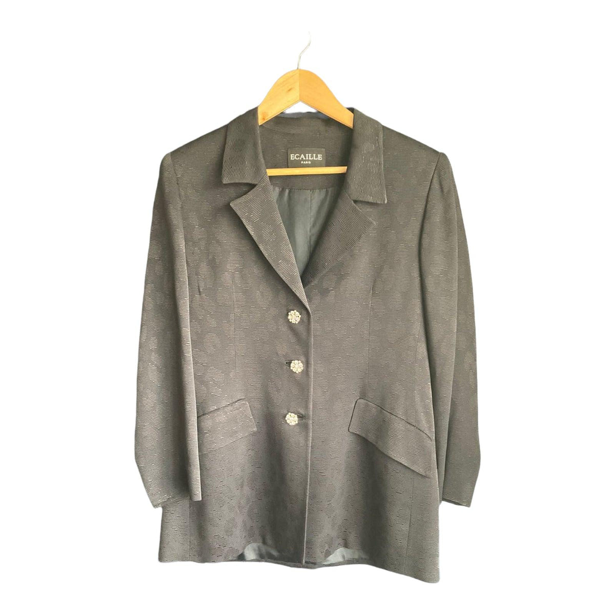 Ecaille Black Embossed Trouser Suit UK Size 16 - Ava & Iva