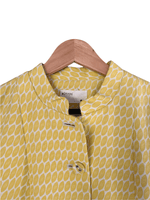 Rutzou Linen Mix Jacket Round Collar Yellow Pattern Size 40 UK Size 12 - Ava & Iva