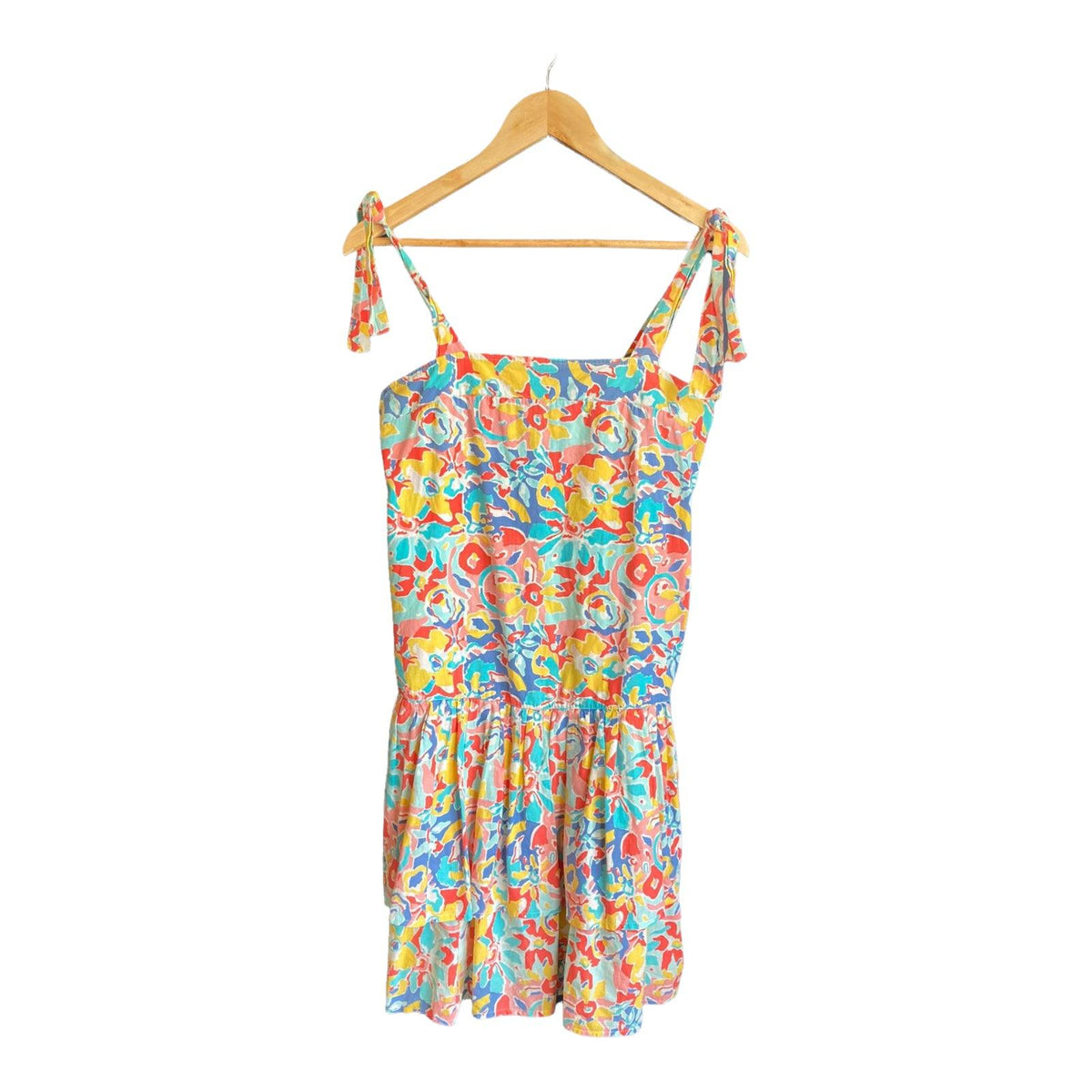 Laura Ashley Cotton Multi-Coloured Patterned Sleevelss Dress Uk Size 12 - Ava & Iva