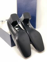 Shortlands Black Leather Low Heeled Court Shoes Size 37 (UK4) - Ava & Iva