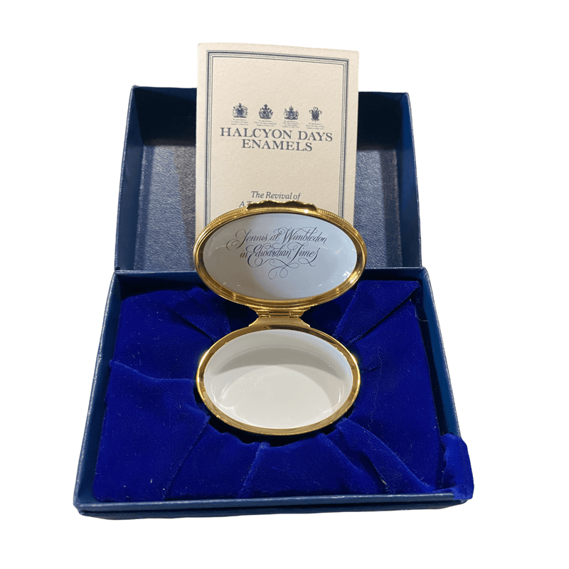 Halcyon Days "Tennis at Wimbledon in Edwardian Times" Oval Enamel Box - Ava & Iva