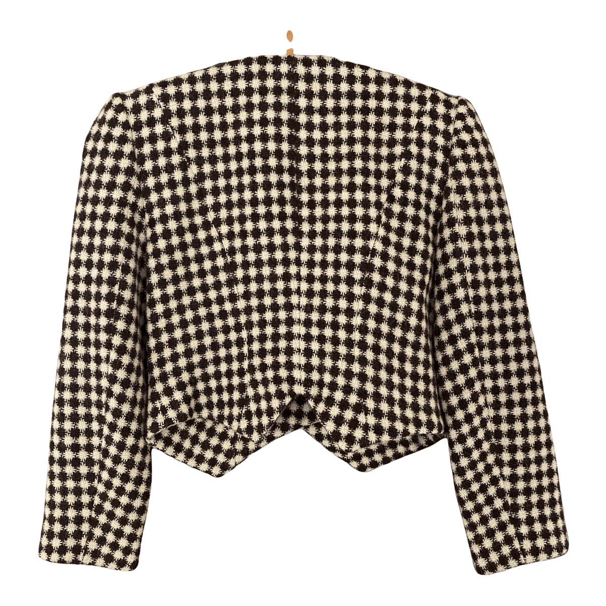 Max Librati Bolero Jacket Wool Alpaca Mix Brown and Cream UK Size 14 - Ava & Iva