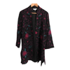 East 100% Wool Long Sleeve Open Front Embroidered Jacket Black Multi Size S/M - Ava & Iva
