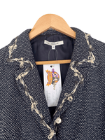 L.K.Bennett Cotton Mix Jacket Navy Blue Lined UK Size 10 - Ava & Iva