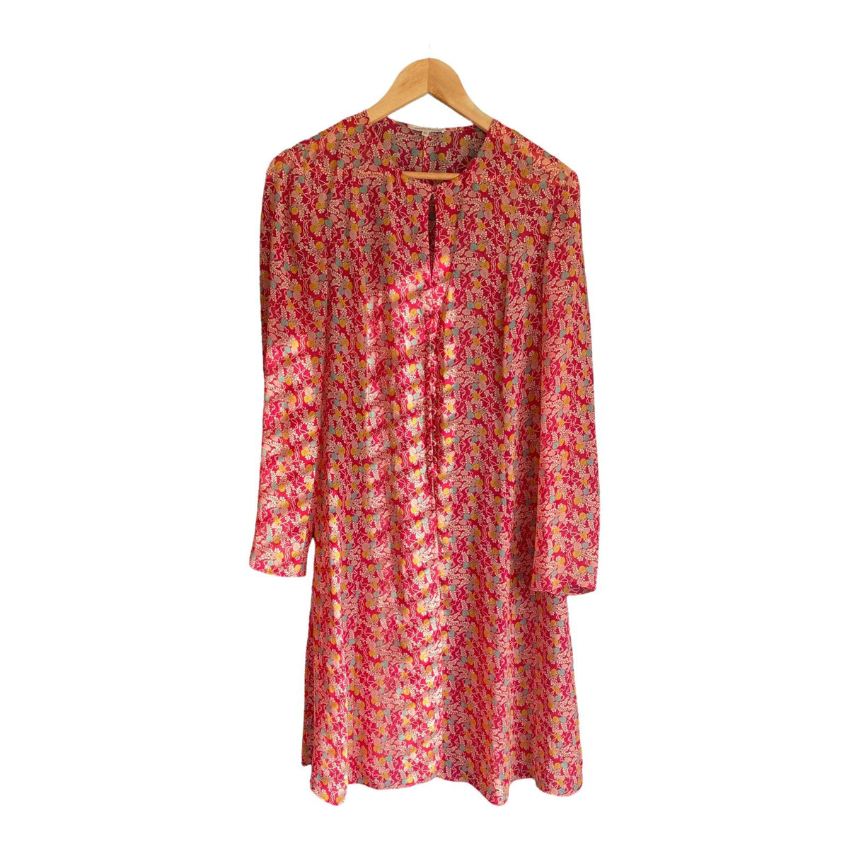 Armand Ventilo Silk Pink Patterned Shirt Dress Size 40 UK Size 8 - Ava & Iva