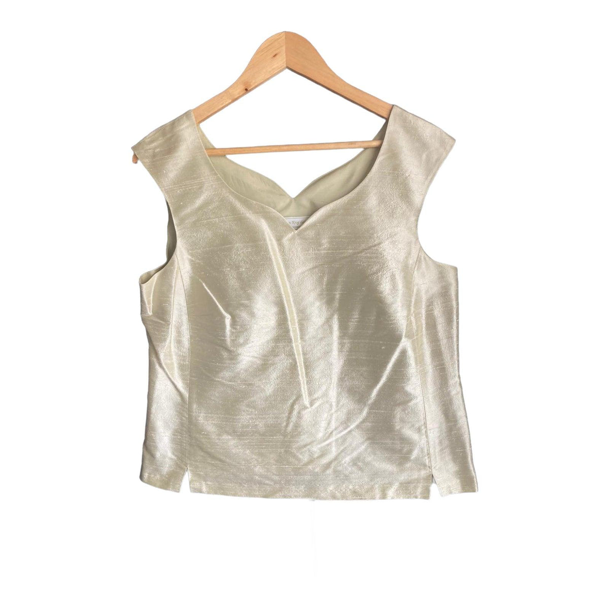 Kirsten Krog Silk Gold two Piece jacket and Sleeveless Top UK Size 14 - Ava & Iva