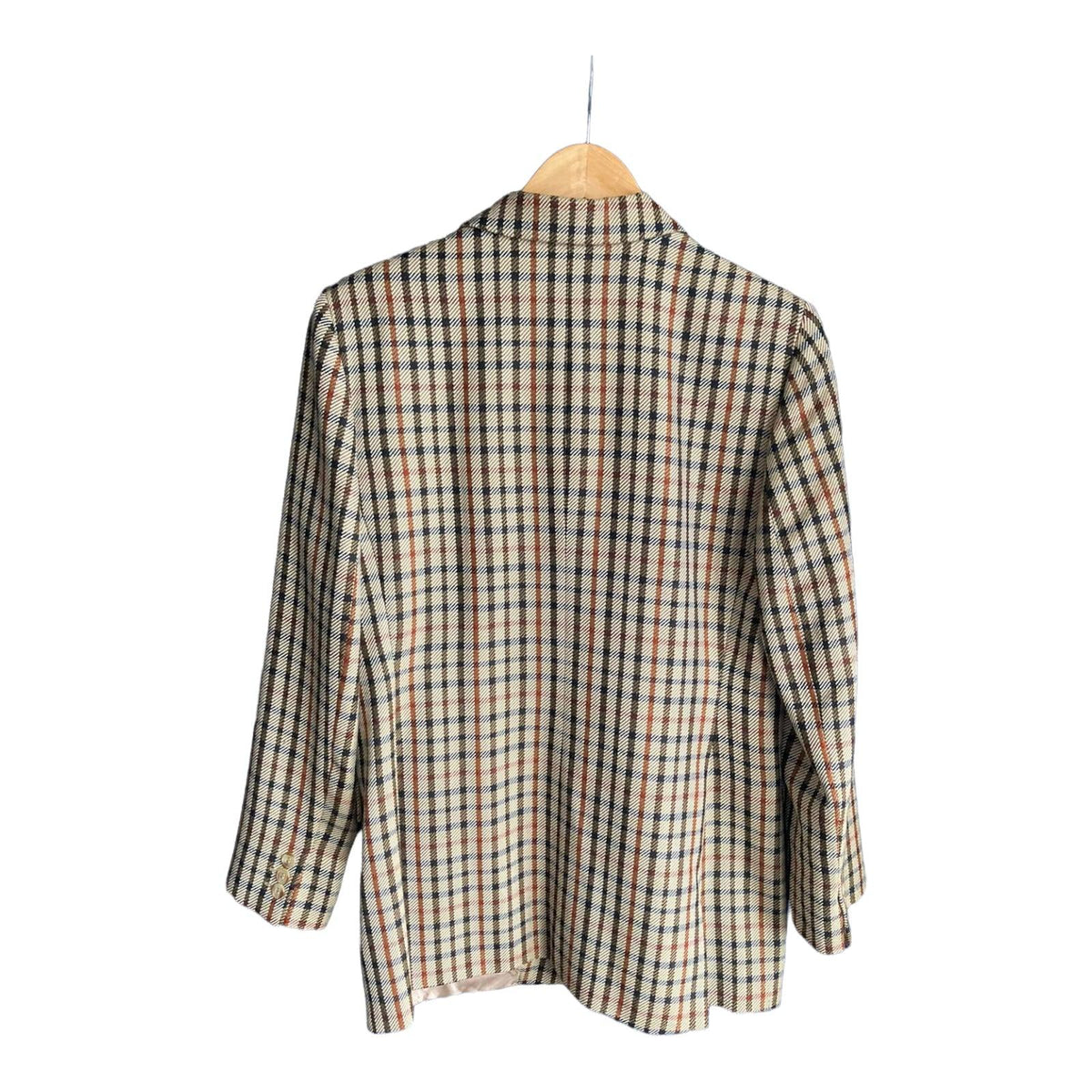 Daks Wool Camel Checked Skirt Suit UK Size 14 - Ava & Iva