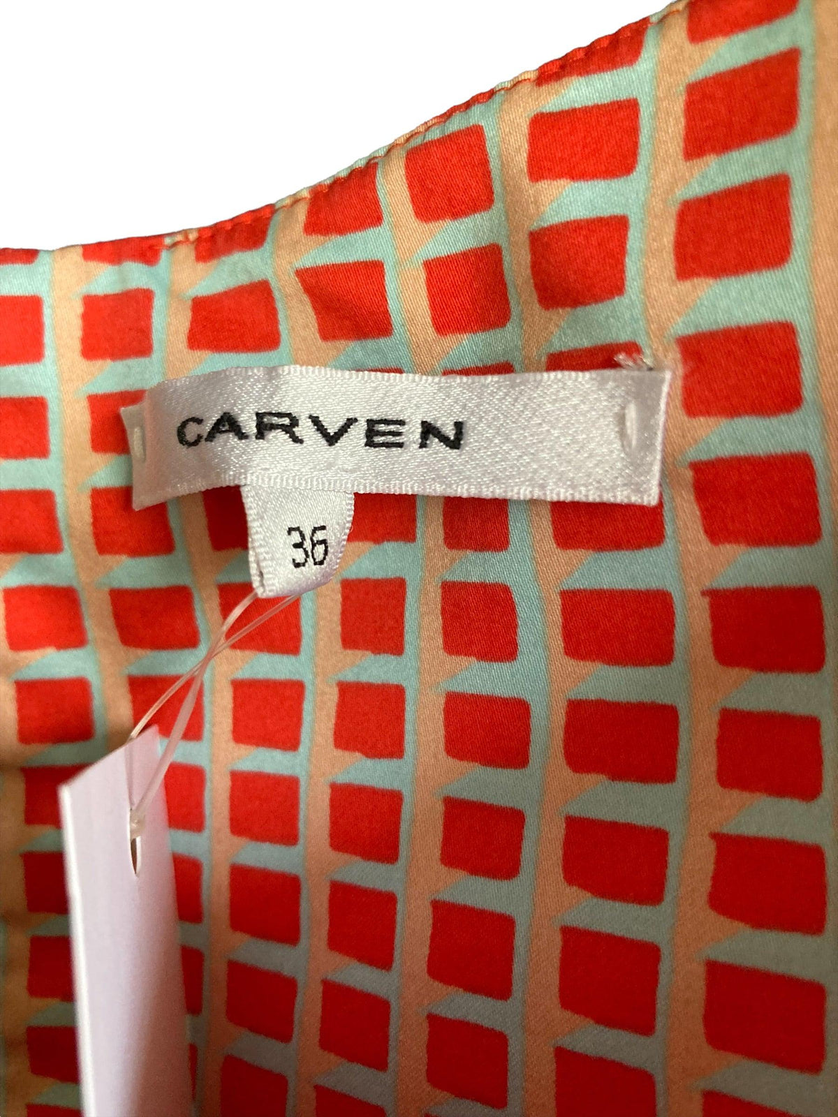 Carven Cotton Orange Checked Sleeveless Dress Size 36 UK Size 8 - Ava & Iva