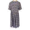Laura Ashley 100% Cotton Summer Dress Flower Print Purple and Taupe UK Size 12 - Ava & Iva