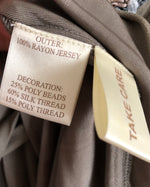 Blank London Jersey Belted Cardigan Jacket Taupe Beige Embroidered Embellished Size - Ava & Iva