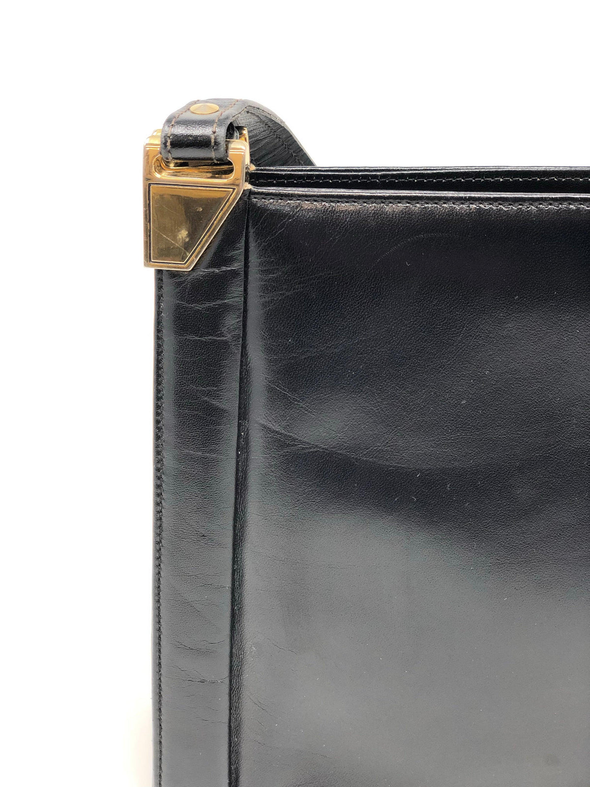 Vintage Black Leather Handbag - Ava & Iva