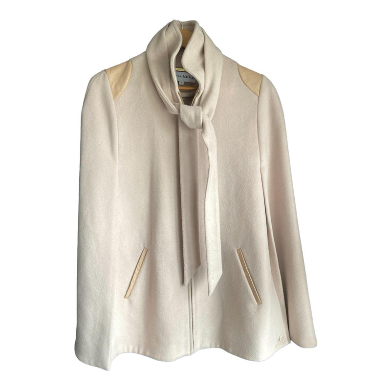 Ellsworth & Ivy Wool Blend Cream Cape UK Size Small - Ava & Iva