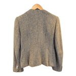 Evan Picone Vintage 100% Wool Tweed Single Breasted Jacket Brown UK Size 10 - Ava & Iva