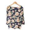 Clements Ribeiro Black Multi-Coloured 3/4 Sleeve Tunic Top UK Size 20 - Ava & Iva