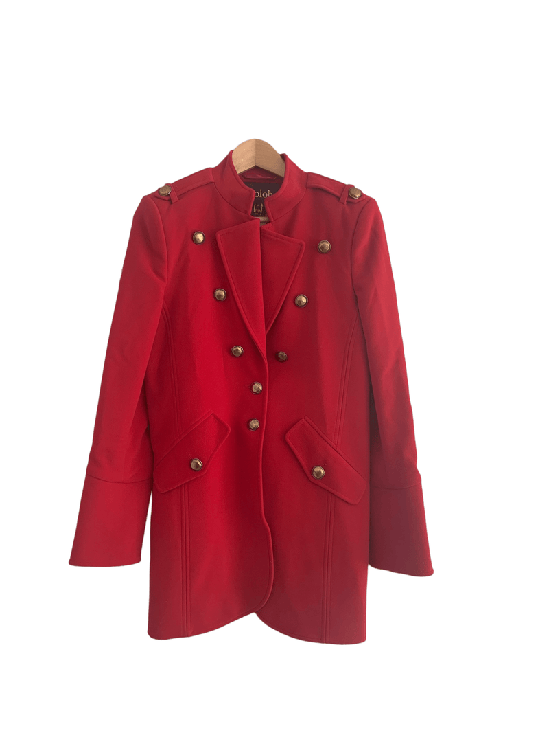 Moloh Military Wool Coat Red UK Size 12 - Ava & Iva