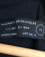 Allsaints Spitalfields Leandre Stretch Wool Sleeveless Asymmetric Ruched Dress Black UK Size 10 - Ava & Iva