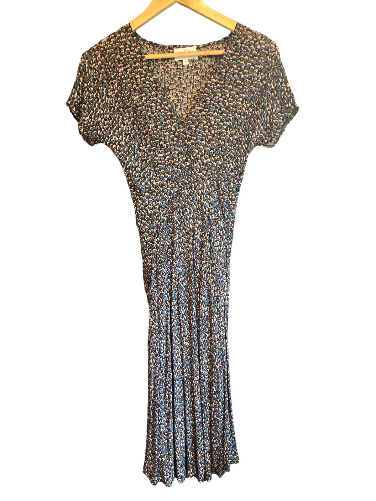 Brora Brown Patterned Short Sleeved Dress UK Size 10 - Ava & Iva