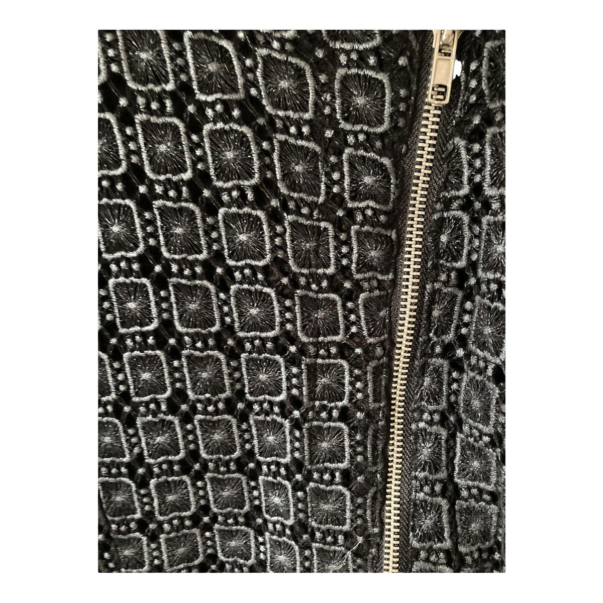 Tramontana Cotton Black With Grey Pattern Biker Style Jacket UK Size Medium - Ava & Iva