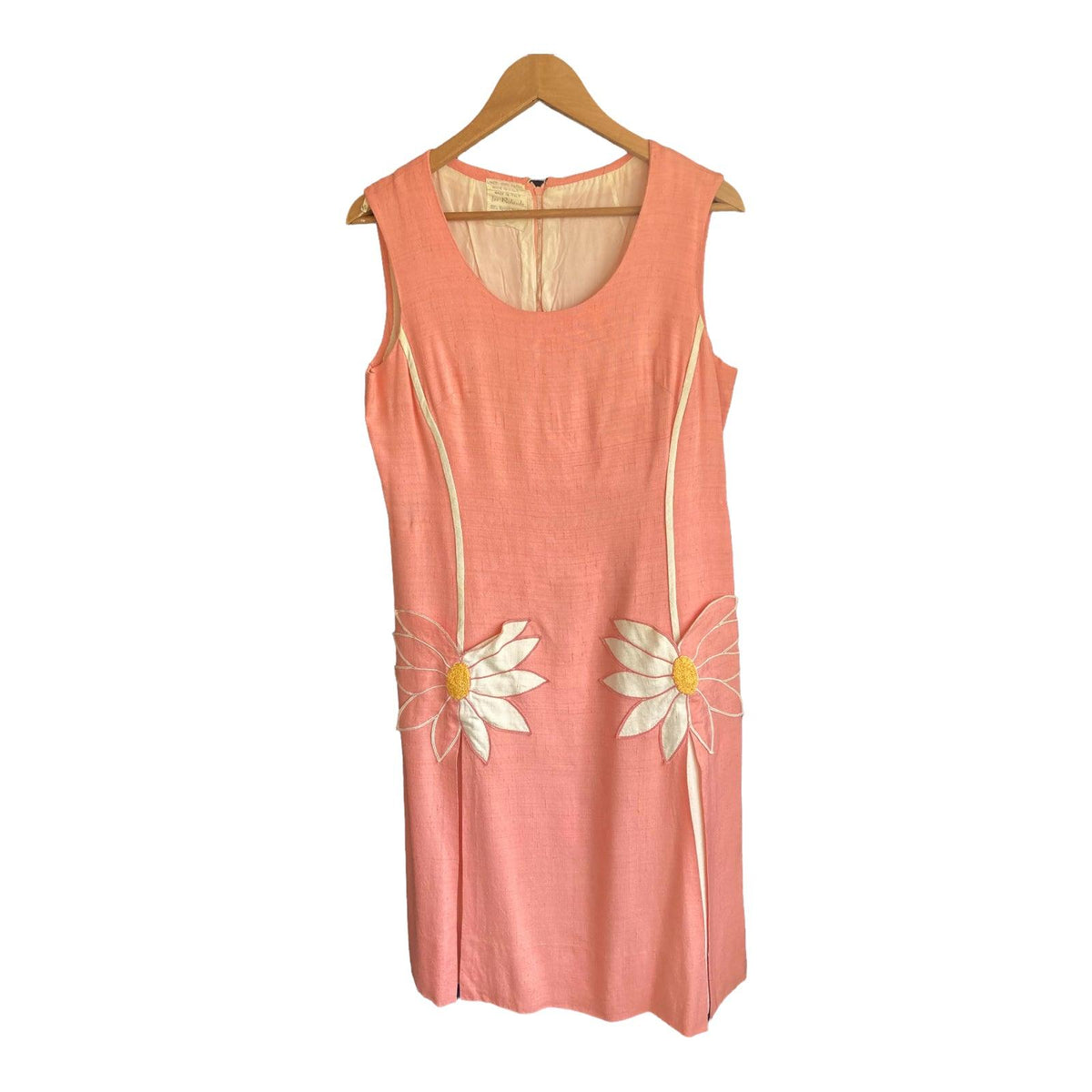 Rolande Linen Look Peach Sleeveless Shift Dress UK Size 12 - Ava & Iva
