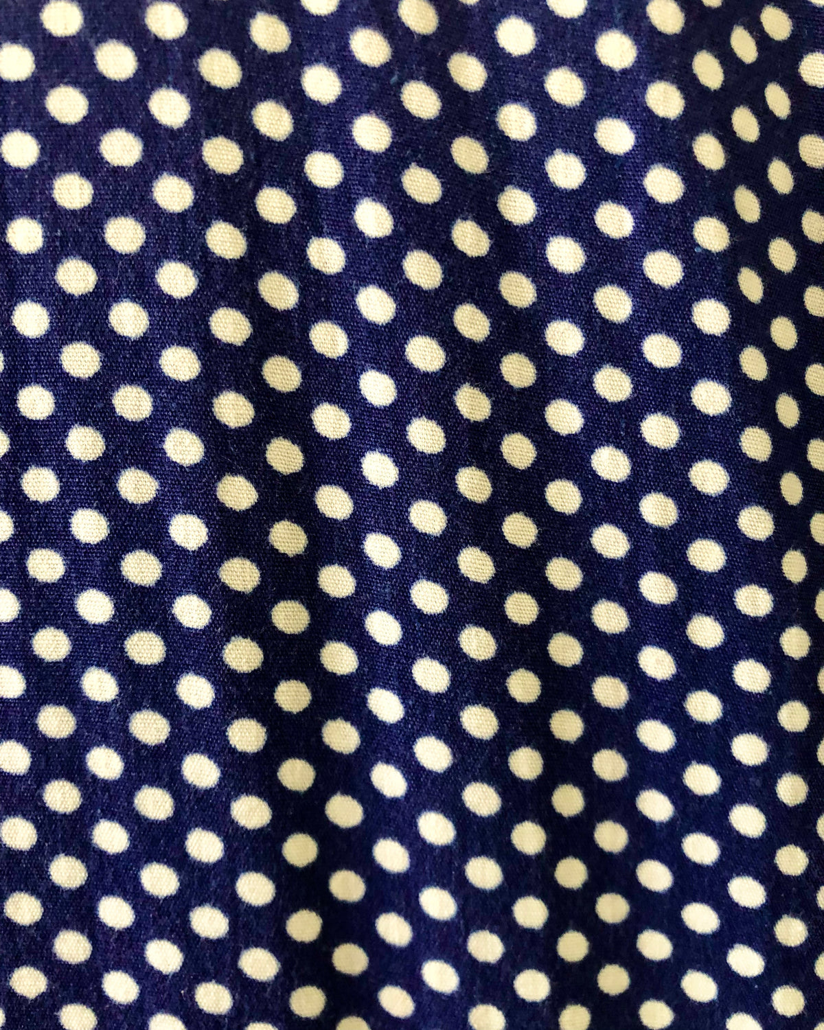 Vintage Fratini Designs 100% Cotton Long Sleeve Maxi Festival Boho Dress Navy Blue White Polka Dot Print UK Size 10 - Ava & Iva