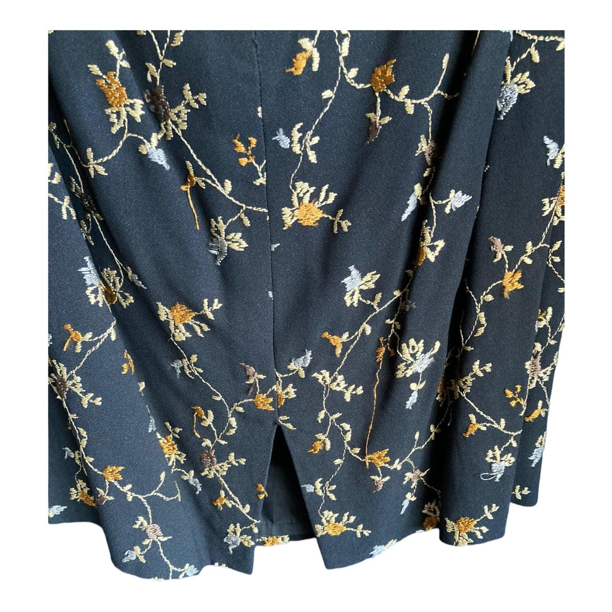 Paddy Campbell Black With Gold Embroidery Skirt Suit Jacket UK Size 10 Skirt UK Size 12 - Ava & Iva