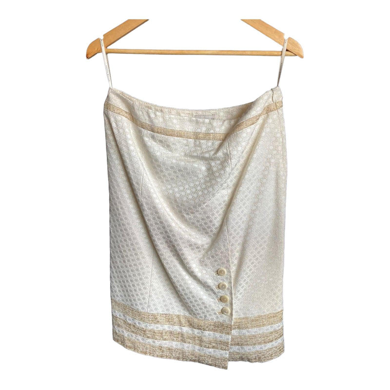 Karen Millen Cotton Mix Cream Skirt Suit UK Size 14 - Ava & Iva