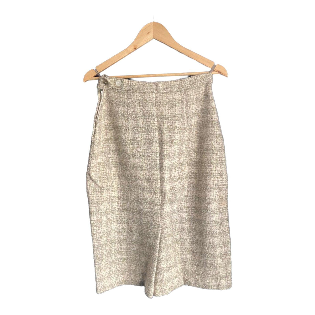 Richard Shops Cream And Green Tweed Skirt Suit UK Size 10 - Ava & Iva