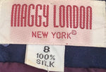 Maggy London 100% Silk Double Breasted Jacket Blue US 8 - Ava & Iva