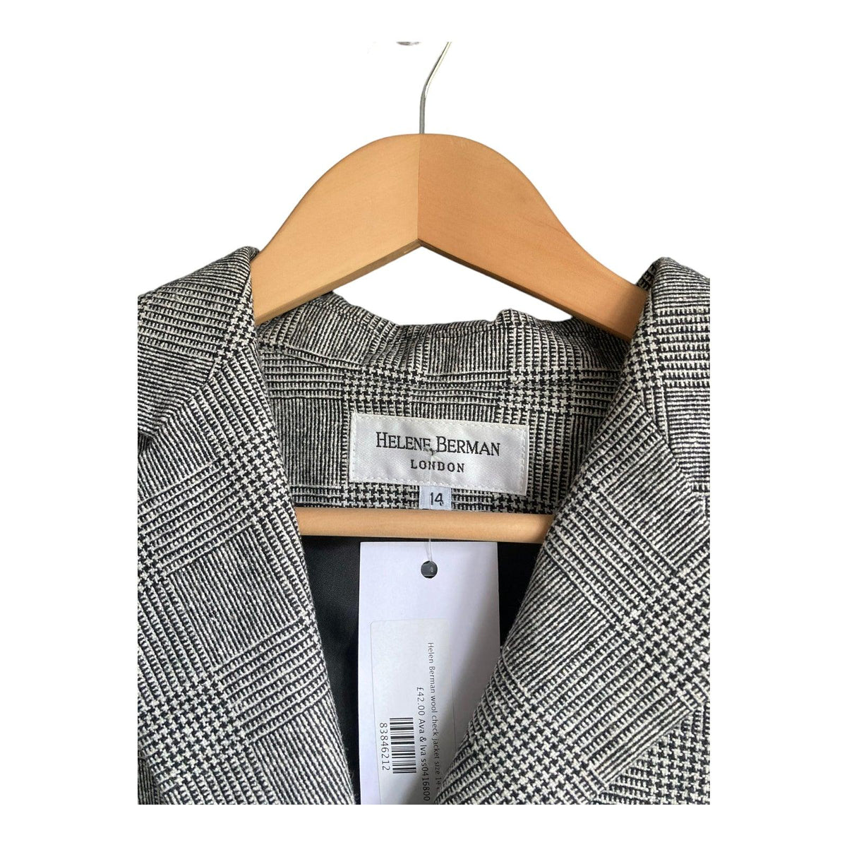 Helen Berman Wool check jacket size 14 black and white - Ava & Iva