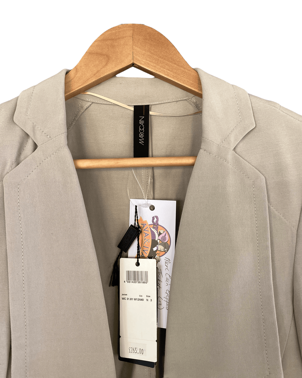 Marccain Cropped Jacket Taupe Size N3 (UK12) BNWT RRP £265 - Ava & Iva