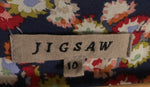 Jigsaw 100% Viscose Short Sleeve Summer Dress Navy Blue / Multicoloured Floral Print UK Size 10 - Ava & Iva