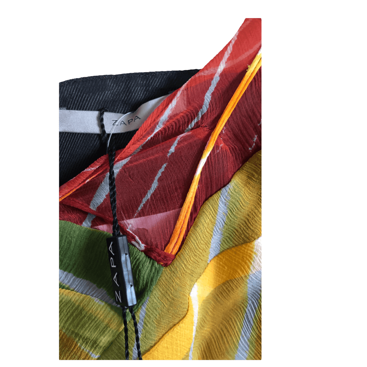 Zapa 100% Chiffon Silk Short Sleeve Summer Dress Multicoloured Stripe Print BNWT UK Size 8-10 - Ava & Iva