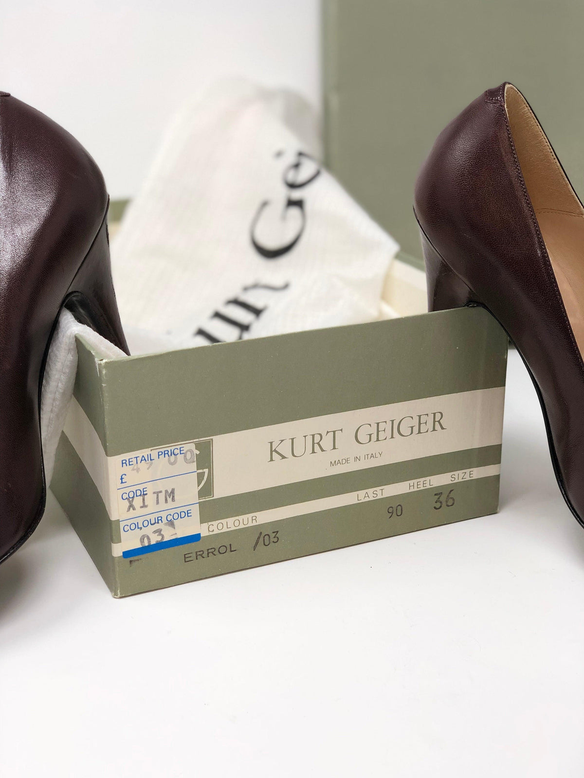 Kurt Geiger Court Shoes Leather Brown UK 3.5 - Ava & Iva