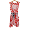Diane vonFurstenberg Wrap Around Dress Red Abstract Pattern US Size 6 (UK 10) - Ava & Iva