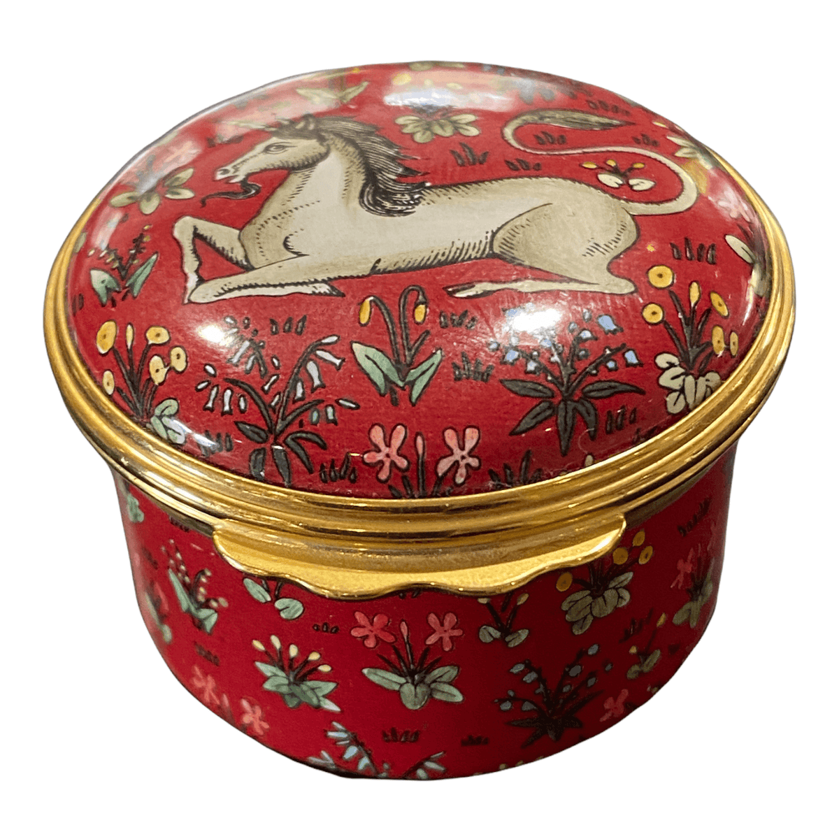 Halcyon Days Shakespeare Tempest "Now I Will Believe That There Are Unicorns" Round Enamel Box - Ava & Iva