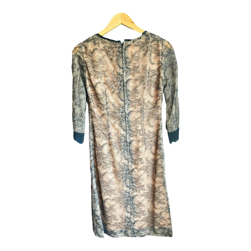 Vintage Black Lace 3/4 Sleeve Dress UK Size 10 - Ava & Iva