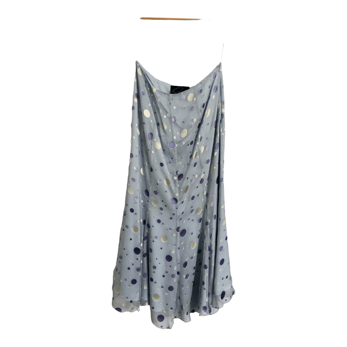 Quintesse by Frank Usher Silk Chiffon 3-Piece Skirt Suit Light Blue UK Size 16 - Ava & Iva