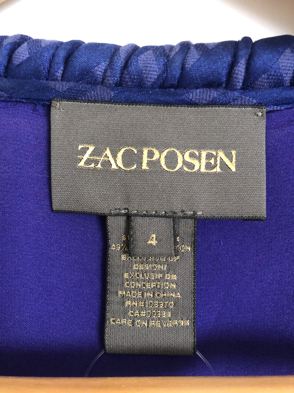 Zac Posen Silk Blend / Chiffon Short Sleeve Midi Dress Cobalt Blue UK Size 8 - Ava & Iva