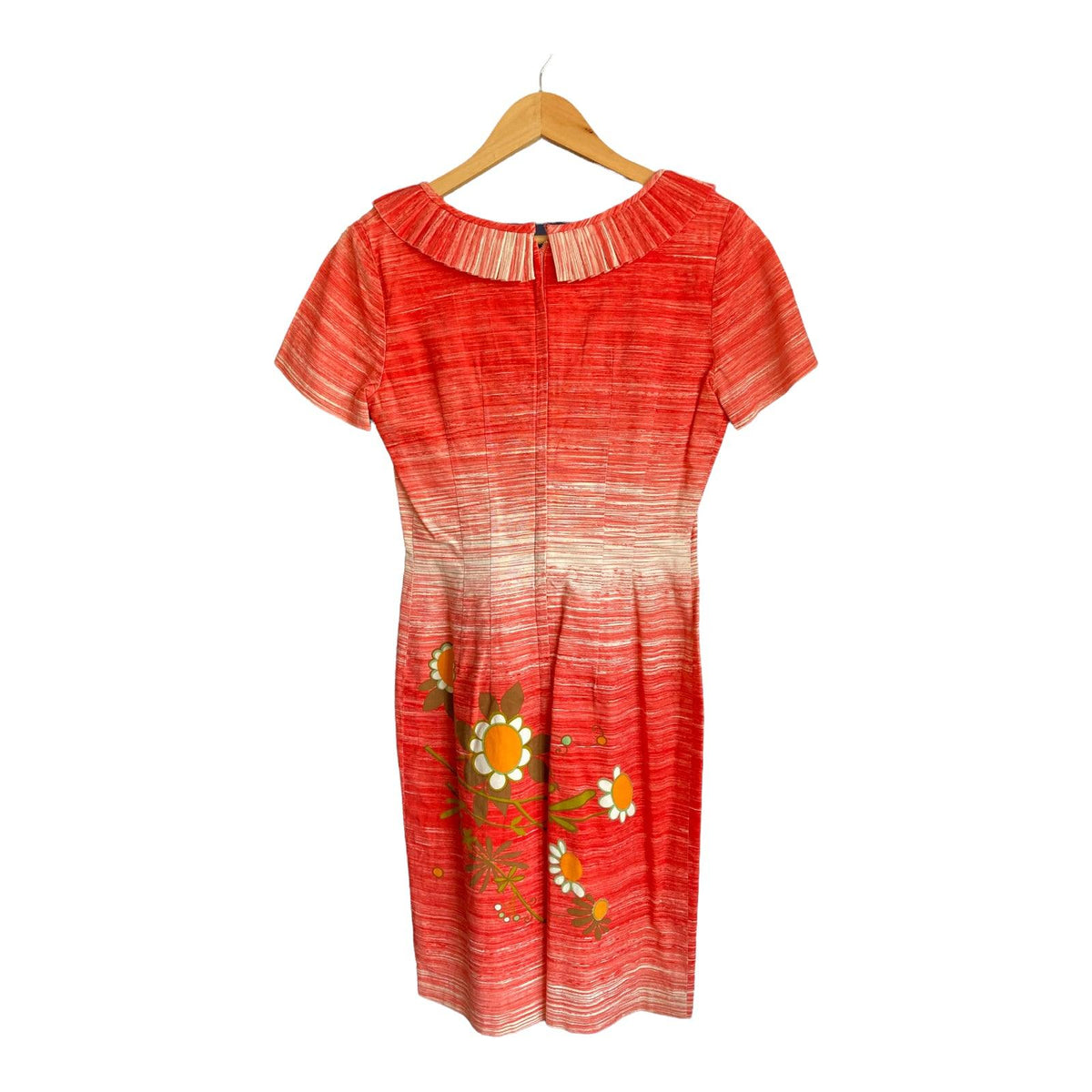 Edith Flagg Orange Patterned Short Sleeved Dress UK Size 8 - Ava & Iva