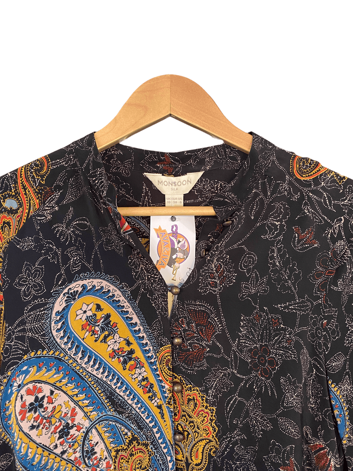 Monsoon 100% Silk Dress Paisley Print UK Size 10 - Ava & Iva