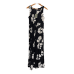 Rosso 100% Linen Sleeveless Maxi Dress Black White Floral Print BNWT UK Size 10 - Ava & Iva