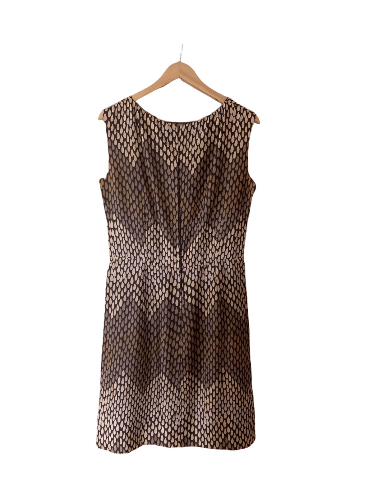 Fernande Simone Jacket and Dress Two-Piece Brown with Pattern UK Size 12 - Ava & Iva