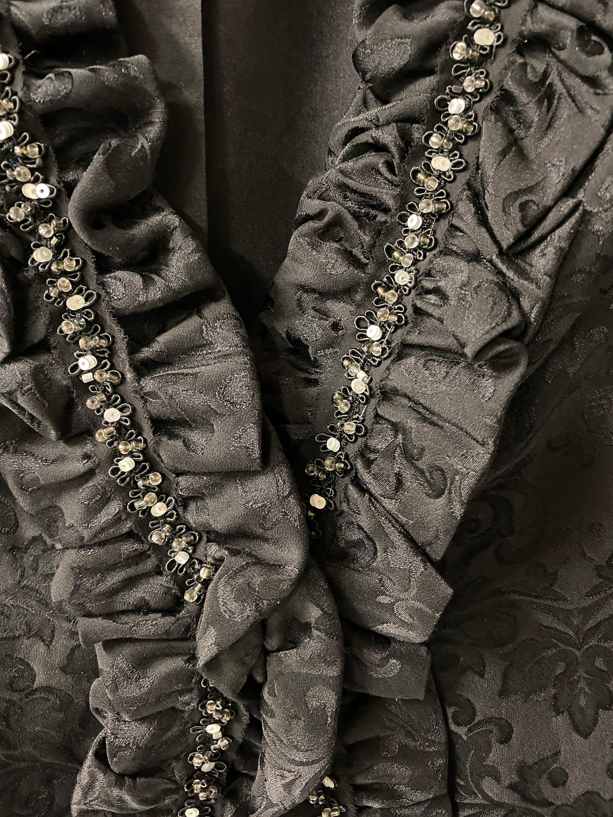 East Silk Mix Jacket Ruffled and Sequin Detail Size12 - Ava & Iva