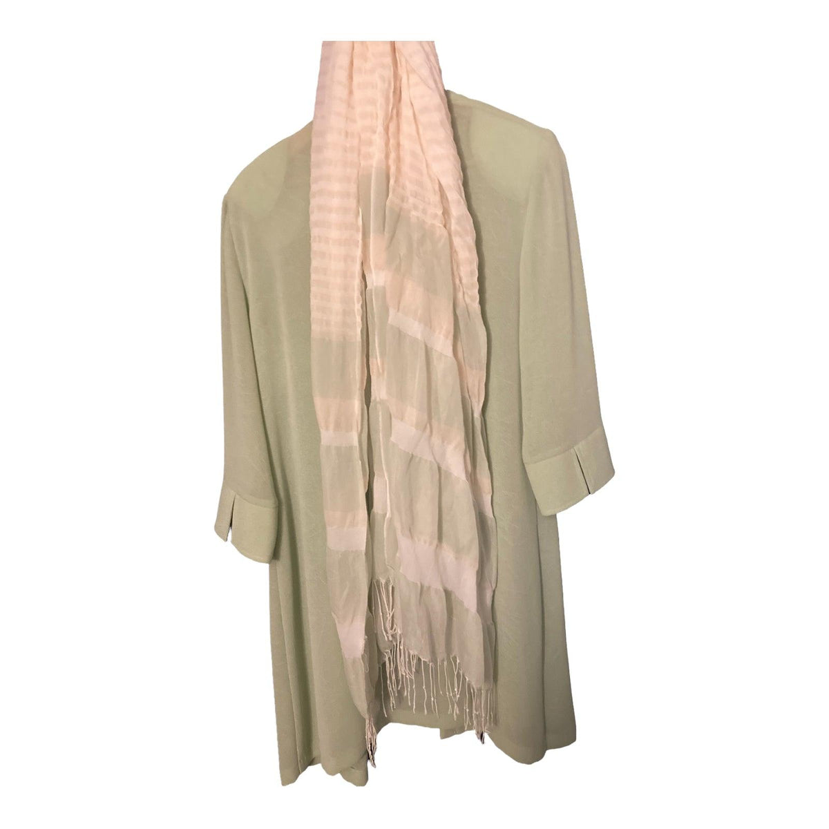 Joesph Ribkoff Mint Green Sleeveless Dress With Matching Overcoat and Scarf UK Size 14 - Ava & Iva