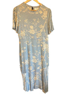 Nine Light Blue With Gold Floral Pattern Short Sleeved UK Size 12 - Ava & Iva