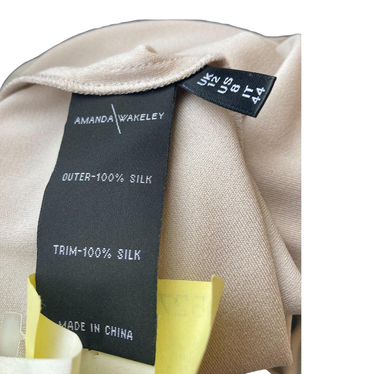 Amanda Wakeley Silk Cream 3/4 Sleeve Dress UK Size 12 - Ava & Iva