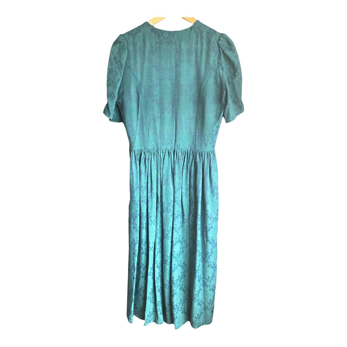 Vivien Smith Cotton Emerald Green Short Sleeved Dress UK Size 12 - Ava & Iva
