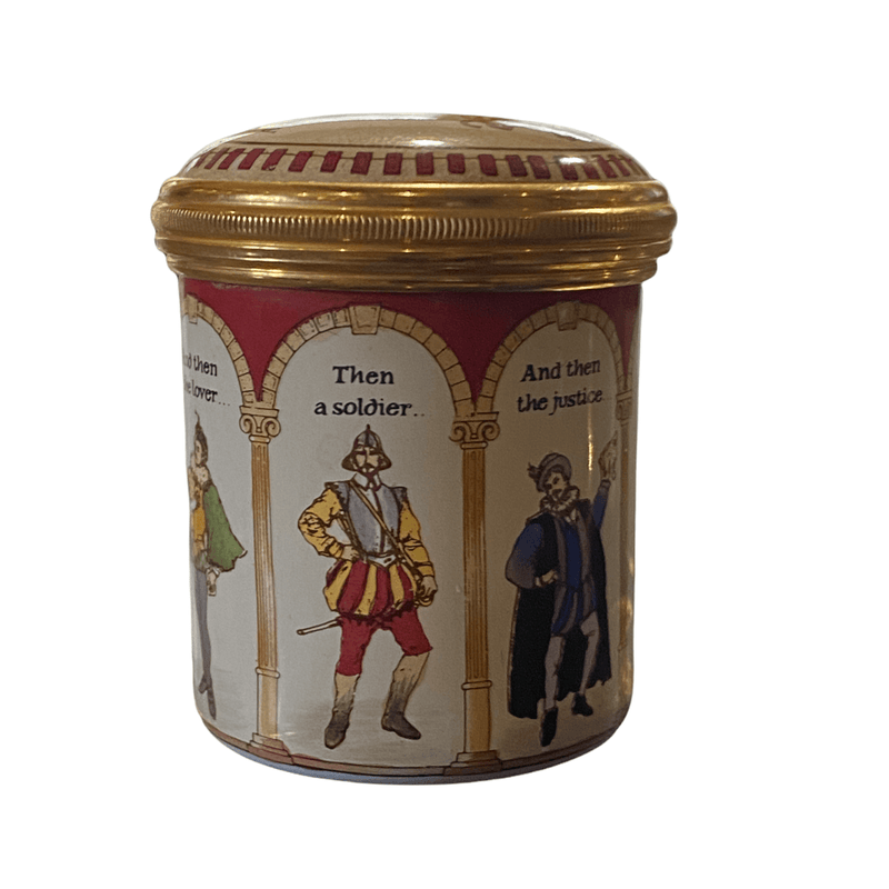 Halcyon Days Shakespeare “As You Like It” Round Enamel Box Screw Top - Ava & Iva